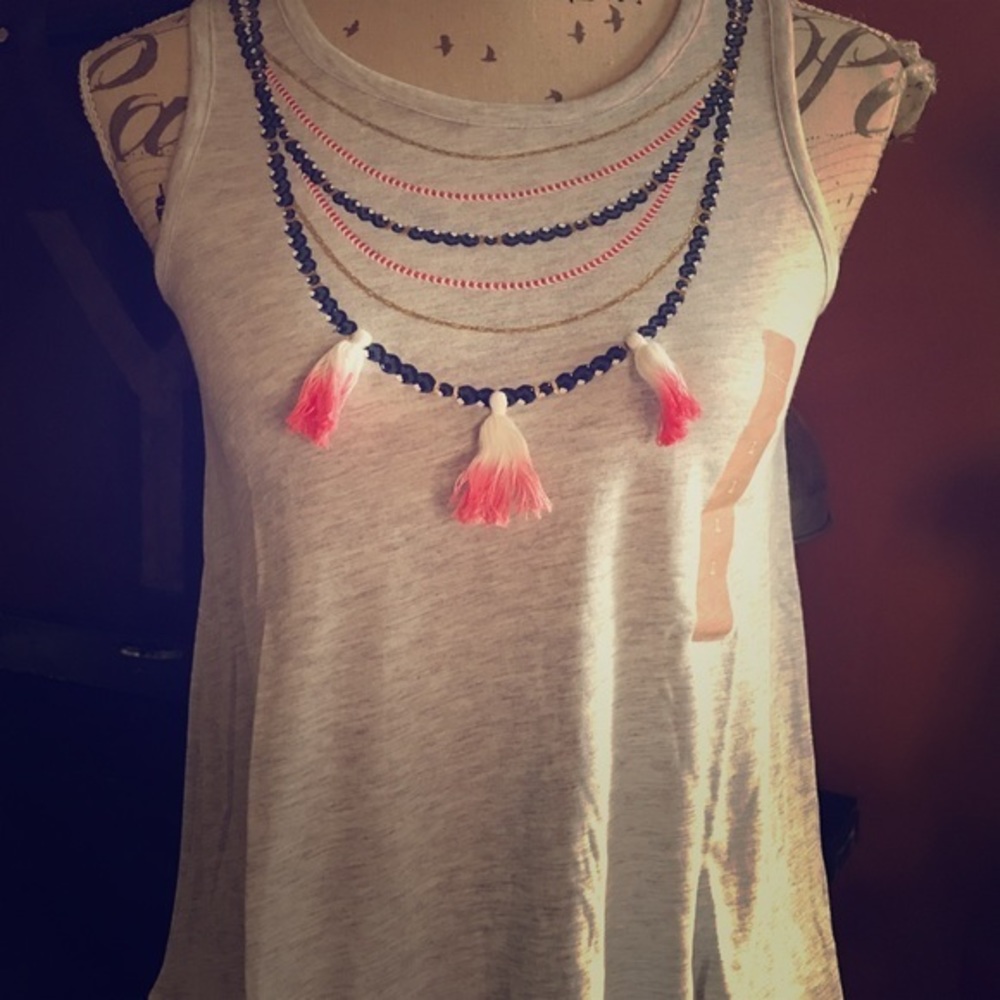 NWT Jessica Simpson Tassel Tank Top Girls Large